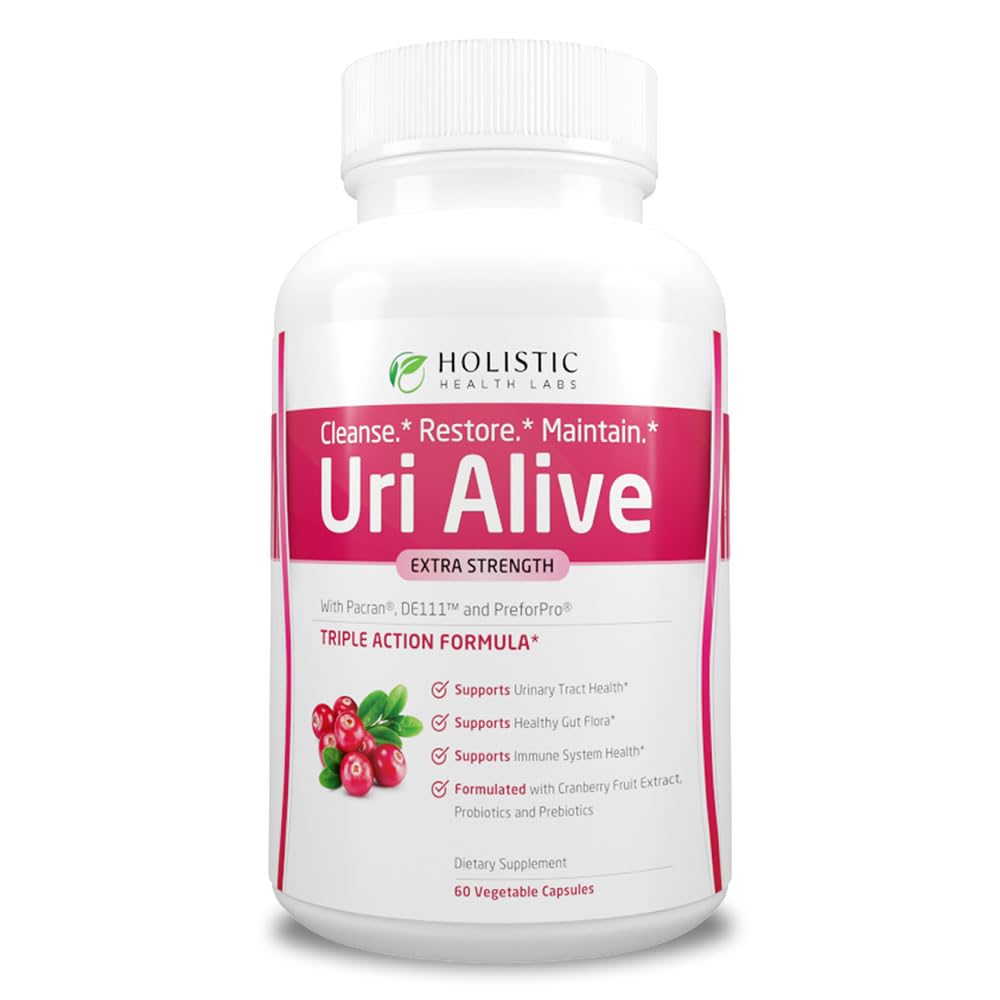 Uri Alive Extra Strength Support Support for Urinary Tract, Bladder, Gut Flora, and Immune System Health (60 Count (Paket 1))