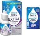 TheraTears Extra Dry Eye Therapy Lubricating Eye Drops for Dry Eyes, 0.5 fl oz Bottle, 2 Count (Paket 1) & Liquid Gel Malam Hari Lubricating Eye Drops for Dry Eyes, Single- Gunakan Vials, 30 Count