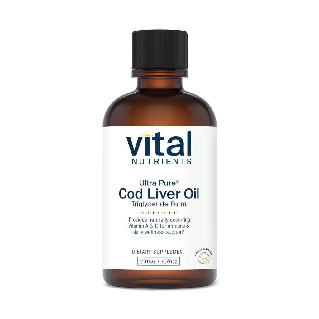 Nutrients Vital - Ultra Pure Cod Liver Oil 1025 (Farmasi Tingkat) - 100% Murni Norwegia Cod Liver Oil - 200 ml per Botol
