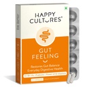 Happy Cultures Gut Feeling Distraffic Suplement Unique Blends for Daily Digetical Health B- Vitamin Suplement for Bloating, IBS, Ditraffic Clinical Tested - 30 Veg Capsules