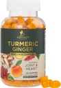 Turmeric Curcumin Suplement Gummies - 95% Curcuminoid dengan Turmeric & Ginger, Black Pepper untuk Absorpsi Terbaik, Nature 's Vegan Comport, Non-GMO, Gluten Free, Tasty Peach Flavor - 120 Gummies