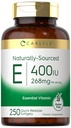 Carlyle Vitamin E 400 IU Softgeels 124; 250 Count 124; Alami Sourced 126; Non-GMO dan Gluten Free
