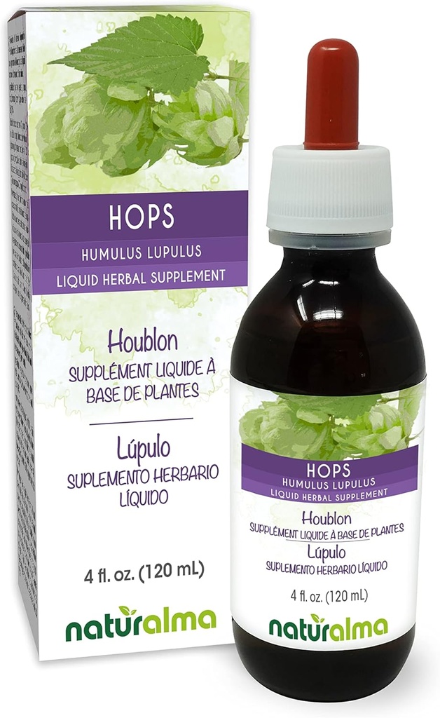 Protestalma Hops (Humulus lupulus) strobilus atau Cone (Bunga Perempuan) Alcohol- Free Tincture - 4 quid oz Liquid Extract in Drops - Herbal Supplemen - Vegan