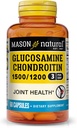 MASON NATURAL Glucosamin Chondroitin 1500 / 1200 dengan Vitamin C, Support Gabungan Kesehatan untuk Normal Fleksibilitas & Mobilitas *, 60 Kapsul