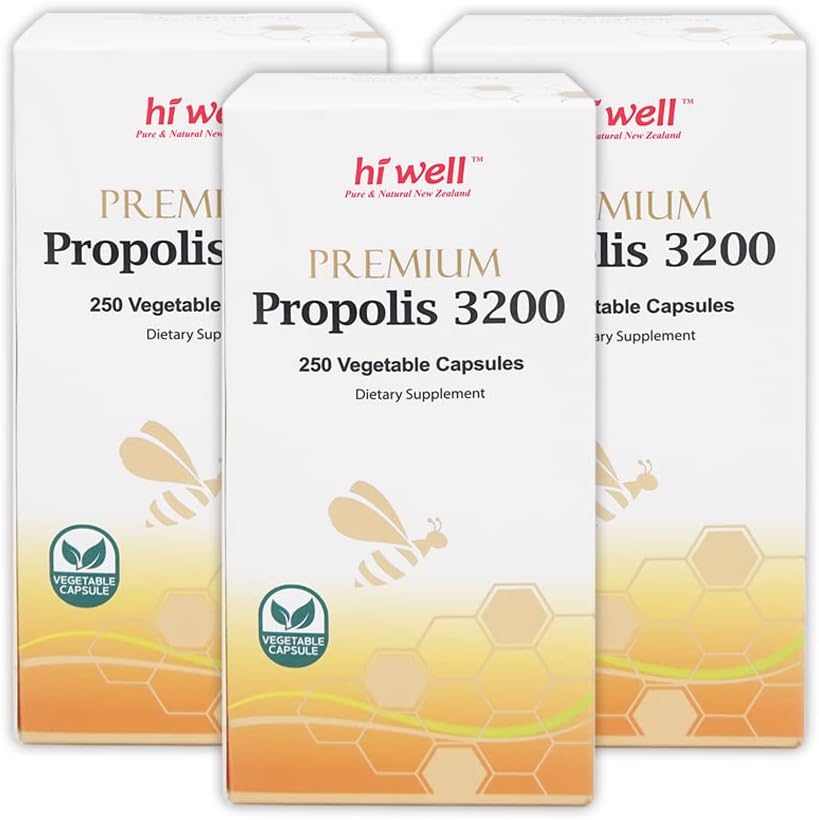 (Paket 3) Hi Nah Premium Propolis 3200 Flavonoid 96mg 250VegeCapsules