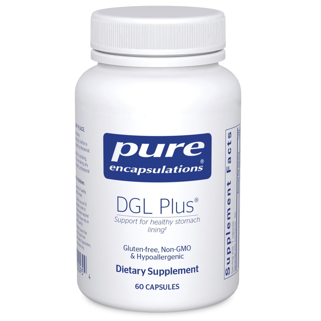 Encapsulasi Murni DGL Plus - Gut Suplemen Kesehatan untuk Pria & Perempuan - dengan Root Marshmallow, Aloe Vera Extract & Slippery Elm Bark - Non-GMO & Vegan - 60 Capsules