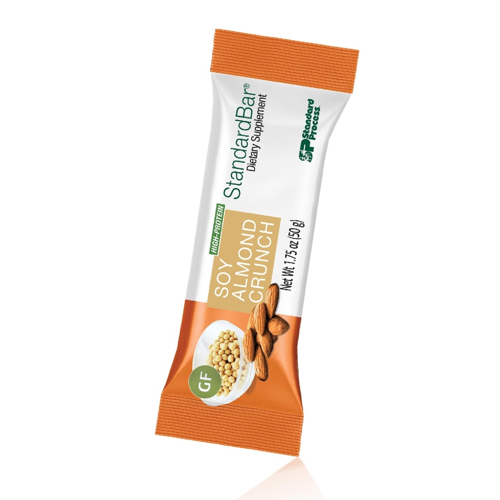 Standar Proses - StandardBar Soy Almond Crunch - Bar Protein Tinggi untuk Energi & Hati Kesehatan - Sehat Snack - Vegetarian, Gluten- 18 Bars