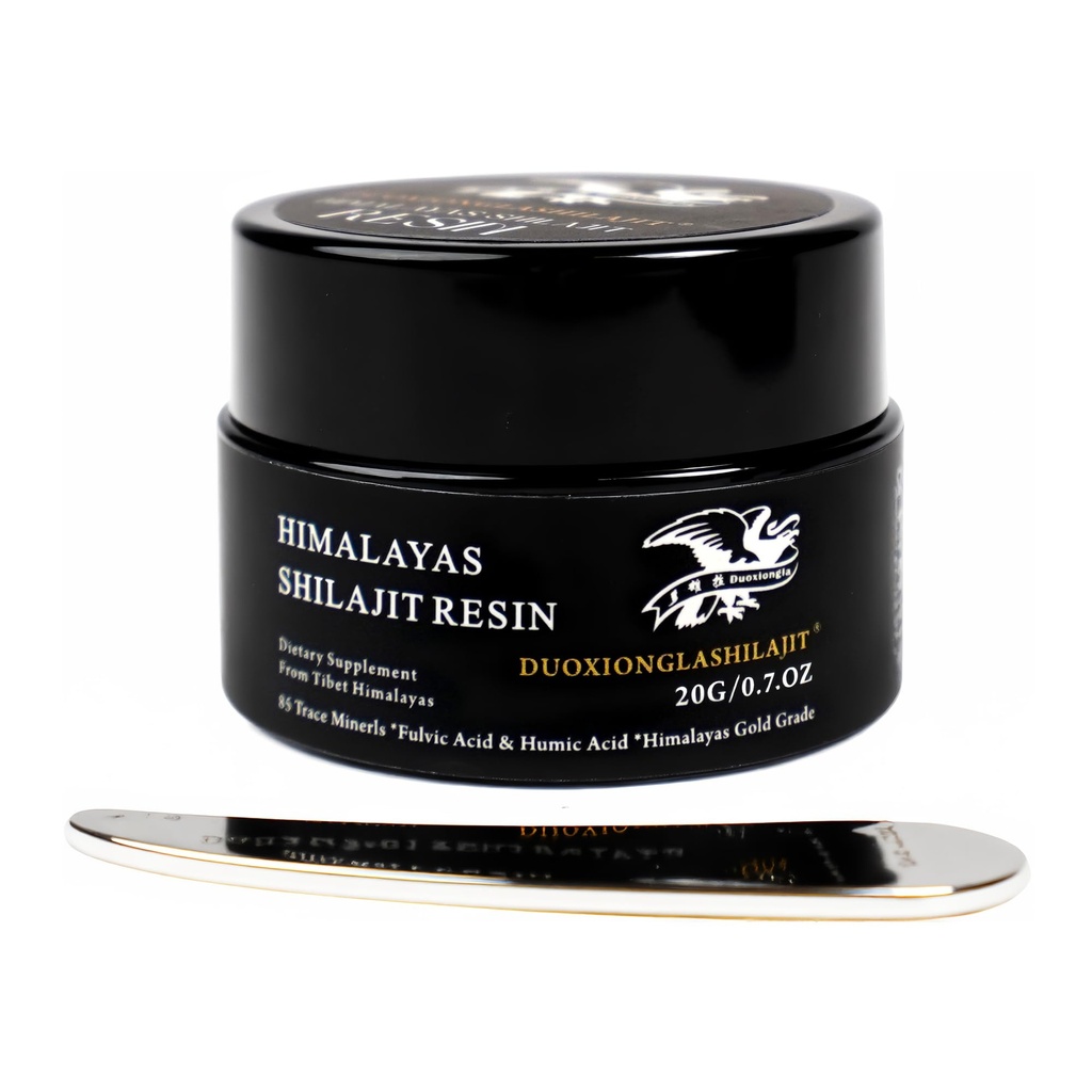 Himalaya Shilajit Resin - Pure Golden Grade 124; 100% Natural with 85 + Trace Minecure 124; Energy Boost & Ammune Support for Men & Women 124; Lab Tested 124; 20g, 100 Servings