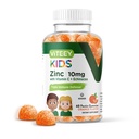 Viteey Zinc for Kids Gummies 10mg, with Vitamin C & Echinacea - Imune support, powerful Natural Antioksidant, Kid Zinc Vitamin Suplemen - Vegan, Gelatin Free - Tasty Chelable Orange Flavor Gummy