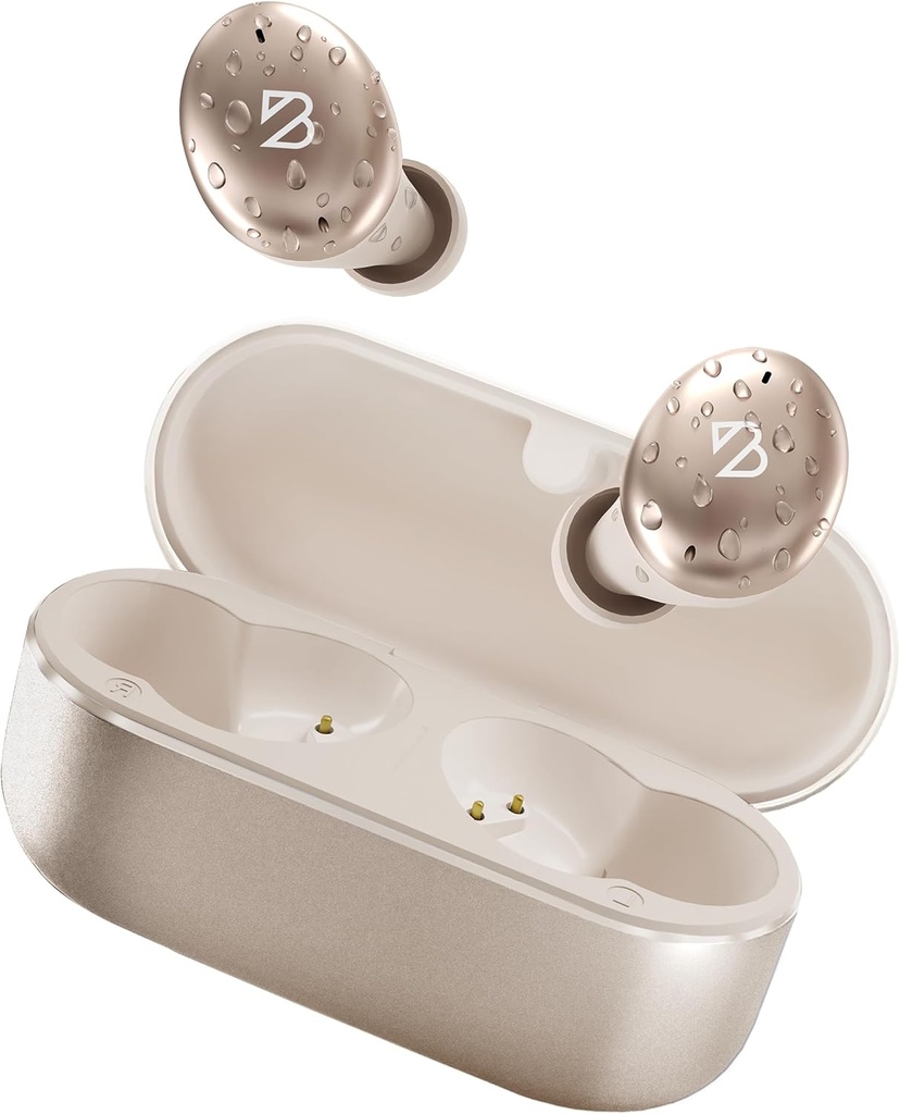 Back Bay Tempo 30 Wireless Earbuds for Small Ears - Award- Winning Sound, Sweatproof Bluetooth Earbuds, Comfortable Ear Buds for Women, Gold Earphone Small Ear Canals, Long Battery Headphone