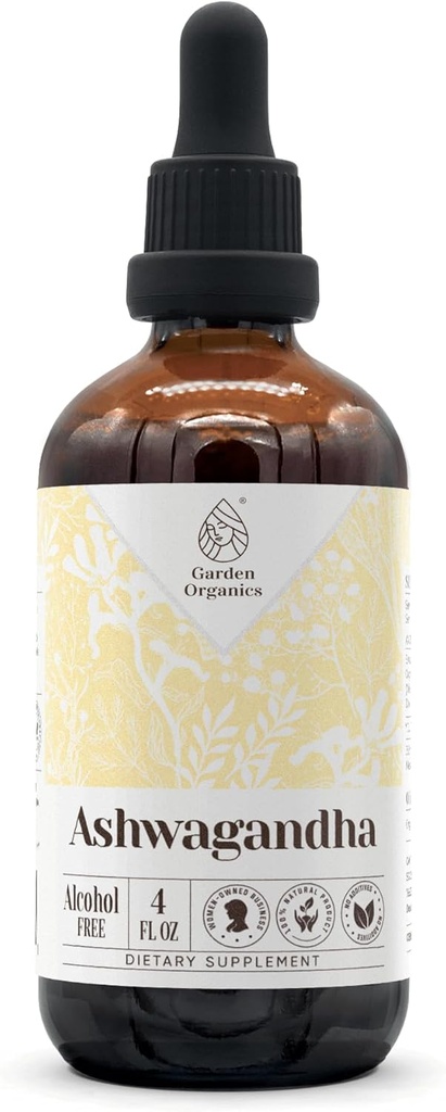 Ashwagandha Alcohol- Free Natural Tincture Extract, Imune System Booster, Liquid Drops dibuat dari 100% Ashwagandha (Withania somnifera) Drye Root (4 fl oz)