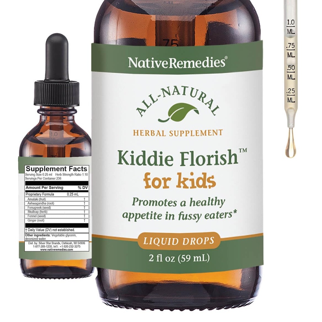 Remedies Kiddie Florish - All Natural Herbal Supplement Promotes a Healthy Appetite in Picky Eaters - 59 mL