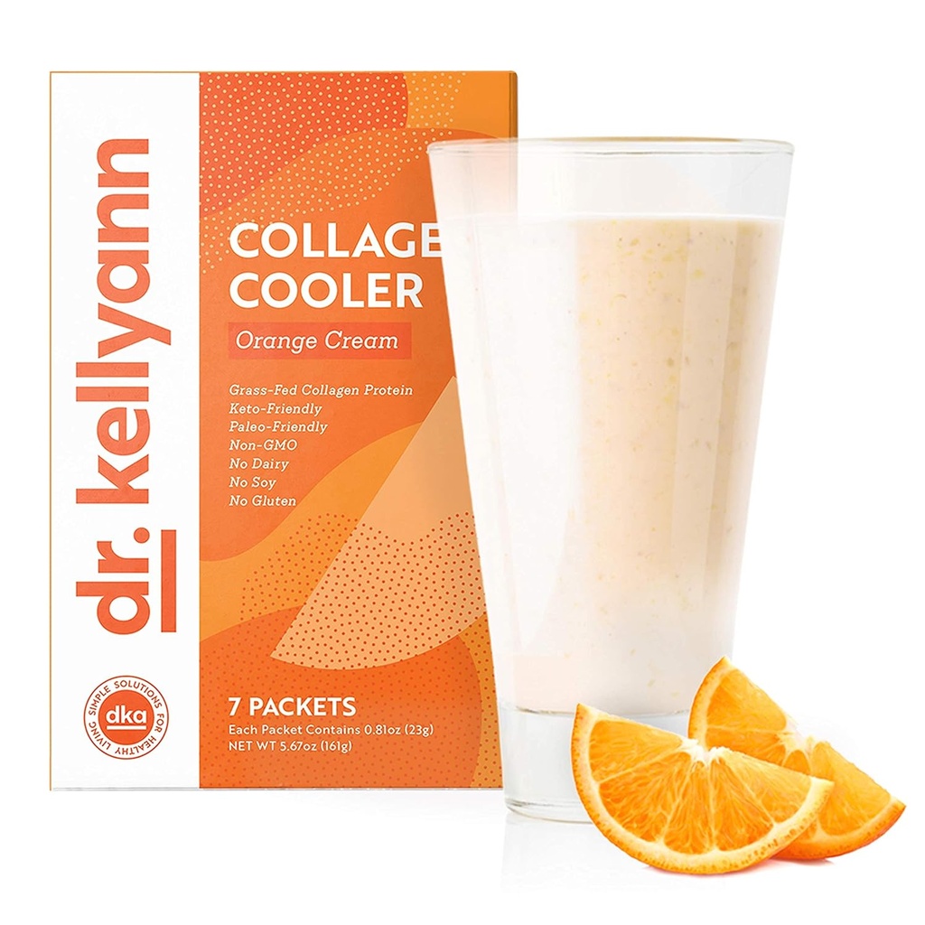 Dr. Kellyann Orange Cream Keto Shake Paket (7 Pelayan) - 15g Protein, Grass-Fed Collagen, Keto & Paleo- Friendly, 1 Pack