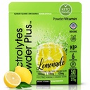 Electrolytes Powder Plus (50 Pelayan), 0 Calorie Keto, 0 Sugar, No Maltodextrin, 1000mg Potasium, 120 mg Calcium, 120 mg Magnesium, Hidration Powder (50 Culders, Lemonade)