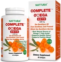 Nattura Lengkap Omega 3-6-7- 9, Laut Murni Buckthorn Oil, Eropa Kualitas, dari Unfure, Cold Menekan Seluruh Laut Buckthorn Wild Berries - Non-GMO, Disertifikasi Kosher, Gluten- 1 Botol Bebas - 60 Capsules