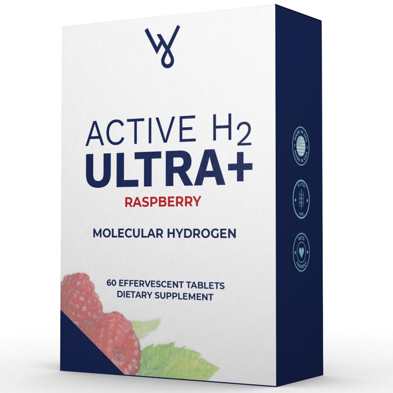 H2 Ultra + Hydrogen aktif Tablet Air, Raspberry Alam. Supports Overall Well- Being with benefits of Molekuler Hydrogen 60 Servings