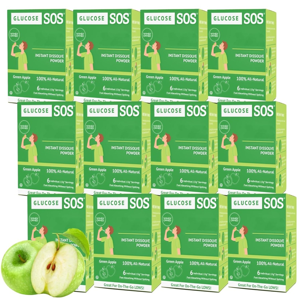 Paket Powder SOS GUNER dengan Dextrose Natural, Fast- Absorpsi That Instantly Dissolve in Your Mouth with No Water Needed, Green Apple 72 Servings