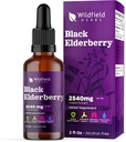 Elderberry Extract Drops 2000mg (Sambucus nigra) Herbal Suplement Absorbs Better Than Capsules, 1 Bulan Supply, 84 Servings, Alcohol- Free Tincture - 2 Oz, Pack of 1