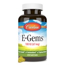 Carlson - E- Gems, 100 IU, Heart Health & Optimal Wellness, Antioksidant, 250 gels lembut