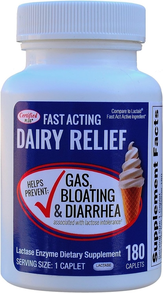 Fast Acting Lactase 180 Caplets Generik Lactase Fast Act 9000 FCC Units per Caplet