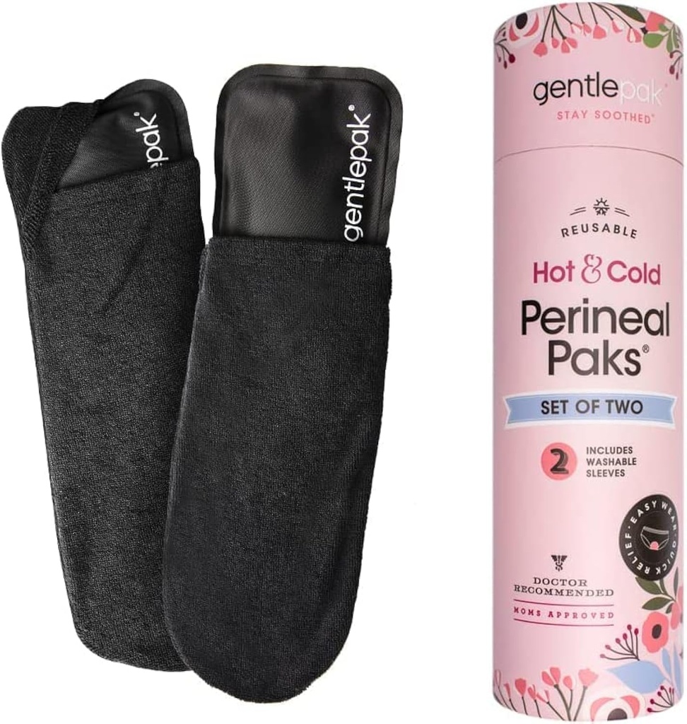 Gentlepak dapat digunakan kembali Perineal Ice & Hot Paks dengan Washable Sleeves untuk Postpartum, Pregnancy & Heembehoid Relief Pain, Multi Use Kid, Muscle, Vaginal Discomfort (2- Pack Tube)