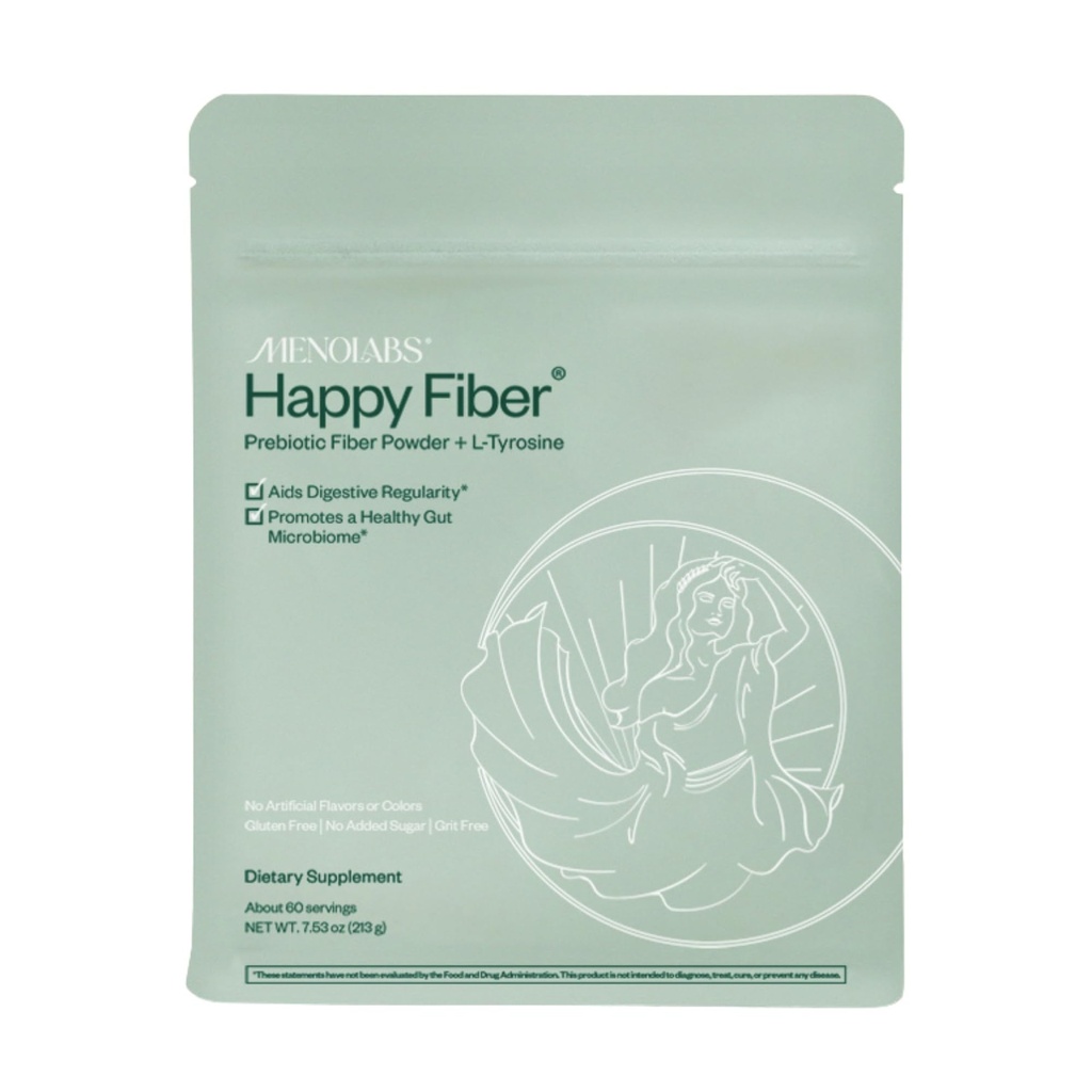 MenenoLABS Happy Prebiotic Fiber Supplemen - 60 Servis (213 g) - Percobaan-Formulated Menopause Suplemen untuk Perempuan, dengan L- Tyrosine