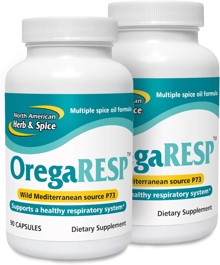 Utara AMERICAN HERB & SPICE OregaResp P73- 90 Capsules - Paket 2 - Pendukung Kesehatan Immune & Repiratory - Multiple Spice Oil Complex dengan Oreganol Oregano Oil - Non-GMO - 90 Total Servis
