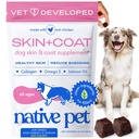 Pet Omega Skin dan Coat Chews for Dogs - Dog Skin and Coat Suplement for Healthy, Shiny Fur, Reduce Shedding and Dry Spots - Made with Omega 3 Fish Oil and Wildmon Salmon Oil - 120 Chews