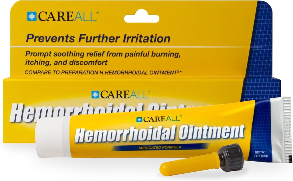 CareAll Heembehoidal Ocava2.0 oz dengan Applikator. Membantu Relieve Burning, Gitching, dan Discompaniated Associated with Inflamed Heemperhoidal Tissues. Dye, Phthalat, and Fragrance Free