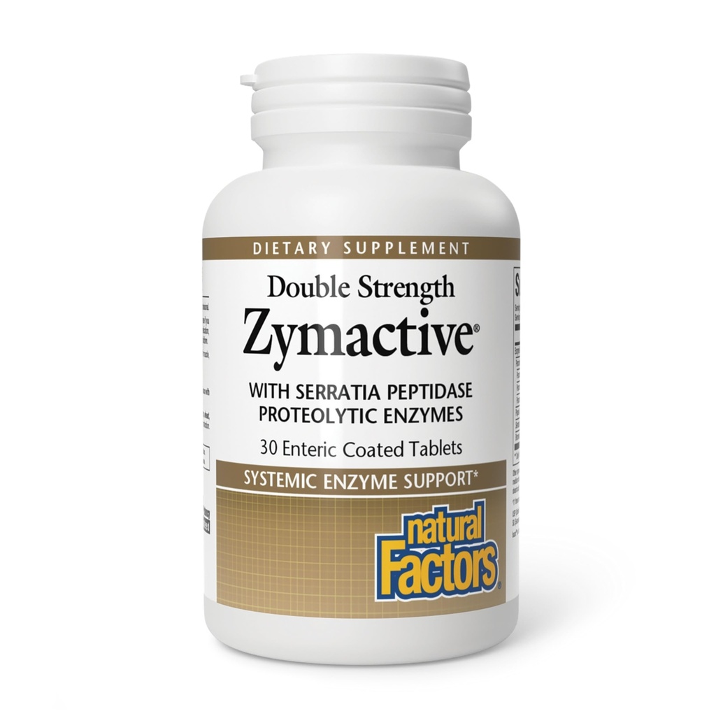 Faktor Alam - Zymactive Protolytic Enzyme Double Strength, Mendukung Respon Inflammatory Sehat untuk Bantuan Otot dan Fungsi Gabungan, Gluten Bebas, Non-GMO, 30 Bidang Lapisan Hiburan Hiburan Hiburan