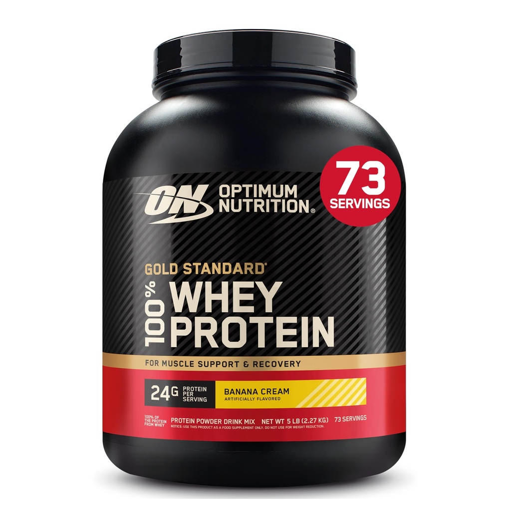 Optimum Nutition Gold Standard 100% Whiy Protein Powder, Pisang Cream, 5 Pound (Packaging May Wary)