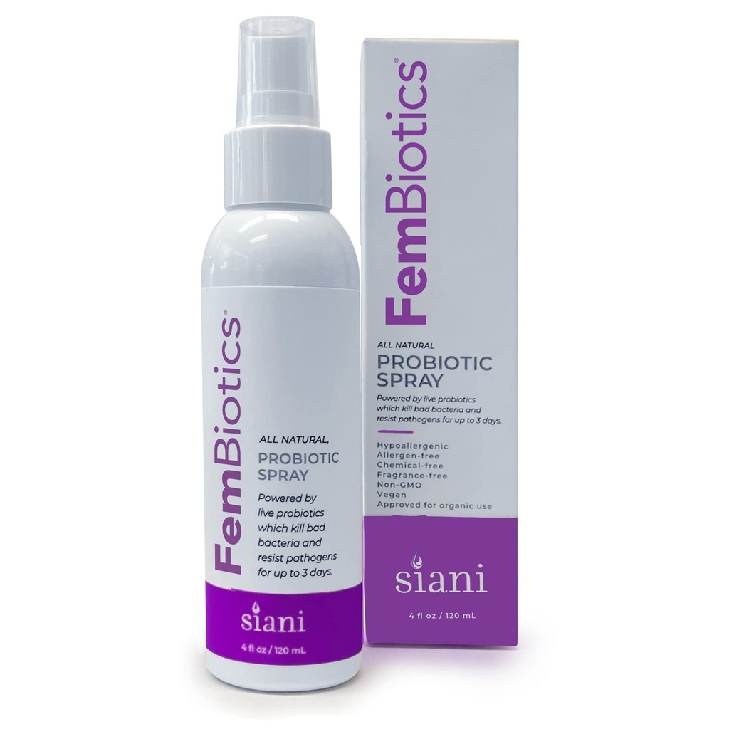 SIANI FemBiotics -Topical Probiotic Body Care for Women 4oz - Hypoallergenic, Vegan, Non GMO, GF, 100% Natural Live Probiotic, External + Internal Use, Totally Safe, No Redemination Required