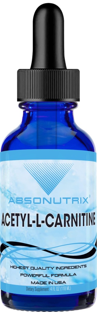 Absonutrix Acetyl L- Carnitine, 593mg per Serving, 200 Scan Servings, Quick Absorpsi Liquid Drops, Gluten- Free, Third- Party Test, GMP- Cerfied, Non-GMO, Made in USA