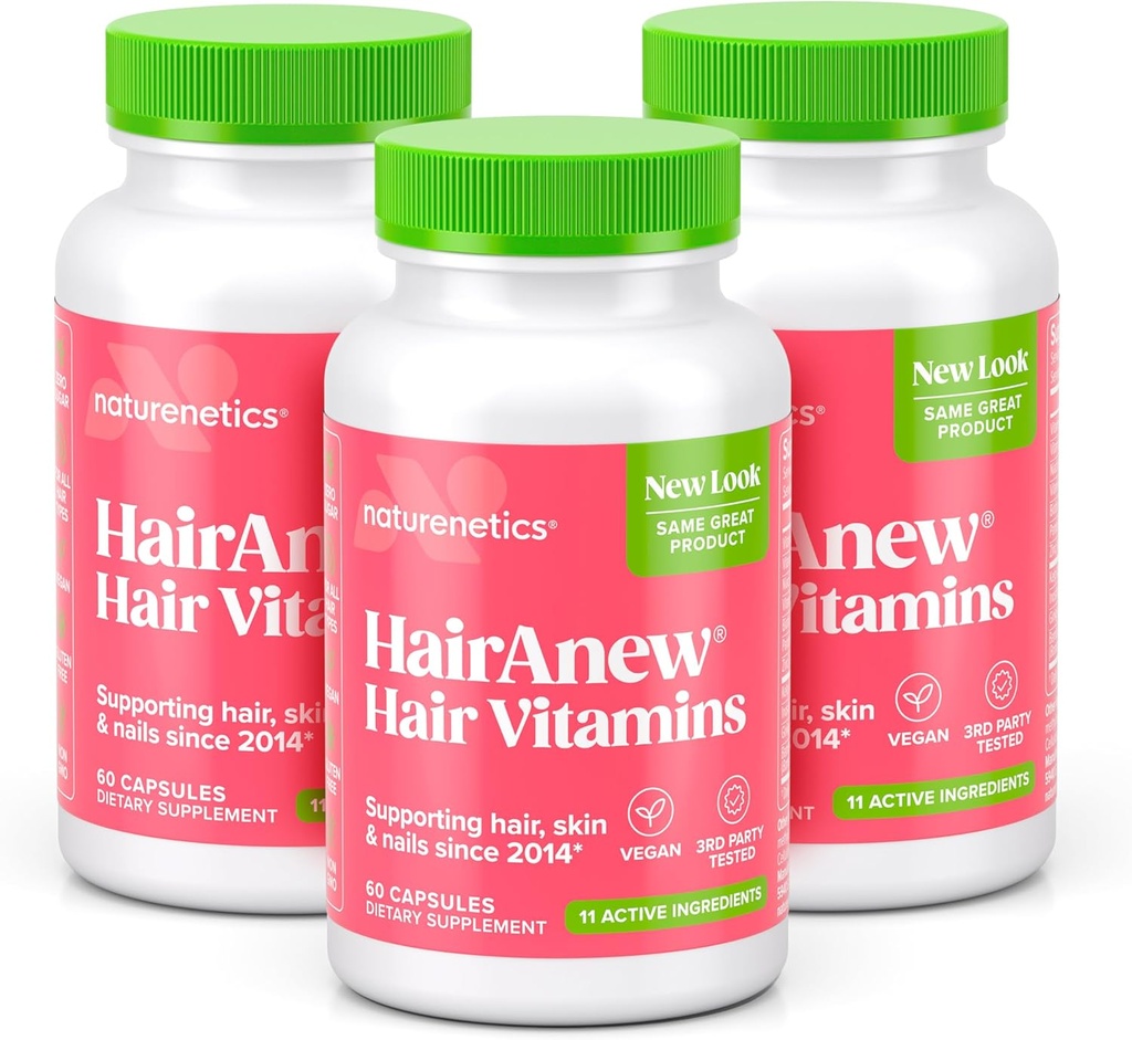 Perkembangan Rambut Baru HairAnew Vitamin untuk Thicker Stronger Hair 124; Bekerja untuk Perempuan & Men All Hair Tipes 124; 11 Vitamin dan Ingredics 124; 5000mcg Biotin 124; Vegan 124; Teruji secara murah 124; 60 Capsules (3)