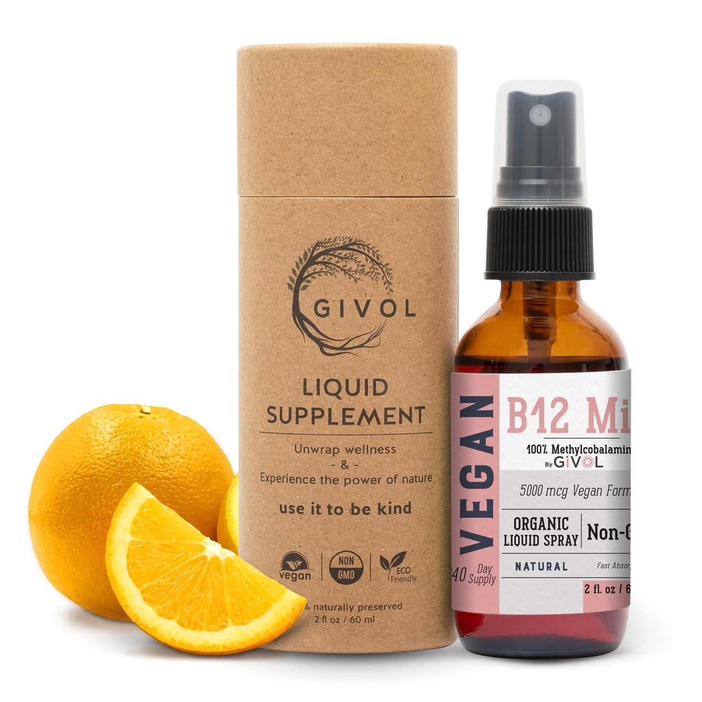 Vegan Vitamin B12 Suplemen Limid Mist Organik Untuk Absorpsi Cepat 5.000mcg Methylcobalamin