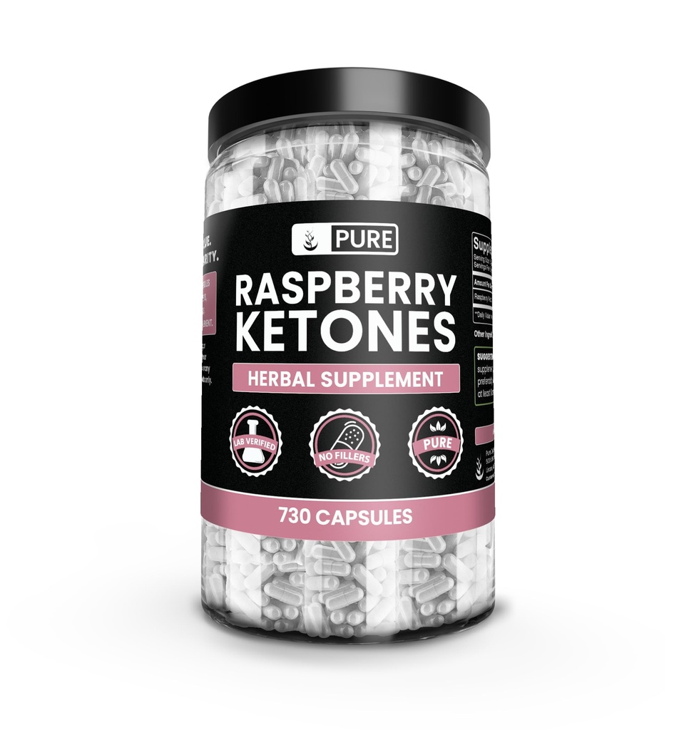 Murni Asli Ingrediens Raspberry Keton (730 Capsules) Tidak Magnesium Atau Pengisi Rice, Selalu Murni, Lab Verifikasi