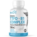 Fusion Alam TTFD Thiamine B1 Suplemen - 100mg 60 Servings - dengan 8mg Magnesium - Tidak ada Pengisi Toxic - TTFD Thiamine Tetrahydrofuryl Disulfide - Tes Lab Partai Ketiga - Nutri
