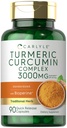Carlyle Turmeric Curcumin dengan Black Pepper 3000mg 124; 90 Powsules Capsules £124; Kompleks dengan Bioperine 124; Non-GMO, Gluten Free
