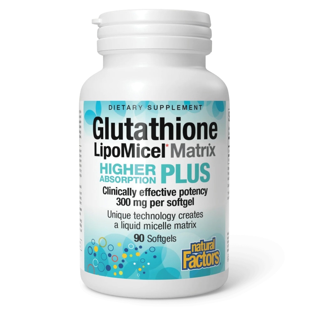 Faktor Natural Glutathione LipoMicel Matrix, 300 mg, Offers Higher Absorpsi & Powerful Antioksidant Dukungan, 90 Softgels