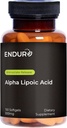 Endur Alpha Lipoic Acid, Antioksidant Defense & Cellular Energy, Release, Vegan, Gluten Free, 300mg (150 Softgeels)