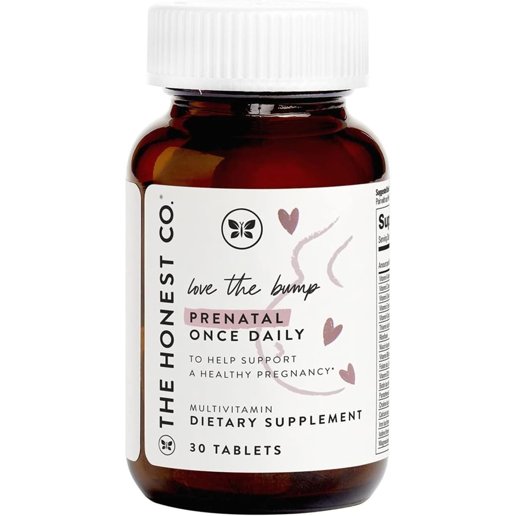 The Honest Company Love the Bump Prenatal Once Daily Supplement NSF Certified Non GMO Multivitamin 30 Count tablet