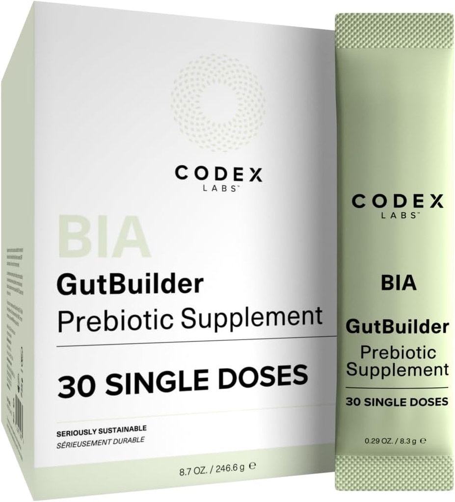 Pregities for Digetical Health & Imune System Support - Dietary Fibers, Antioxidants & Superfoods for Gut Barrier Strength & Gut Microbiome Balance 124- Day Supply 124; Codex Labs BIA GutBuilder