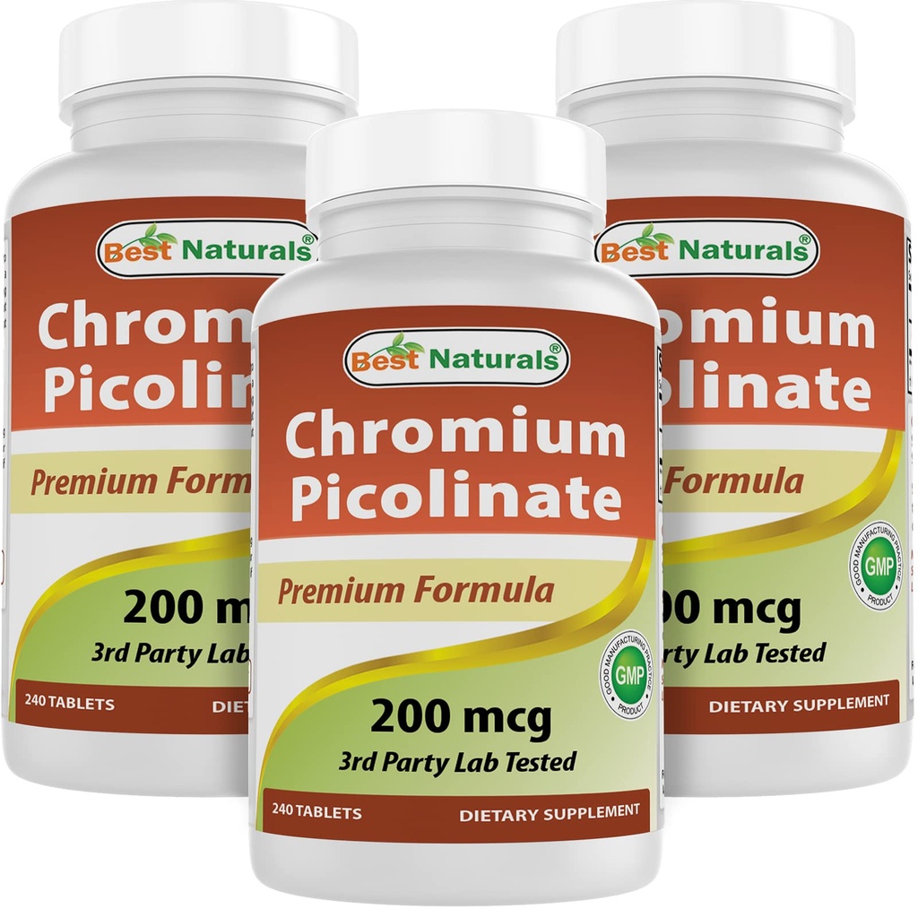 Kromium Terbaik Chromium Picolinate 200 mcg 240 Tablet (240 Cacah (Paket 3))