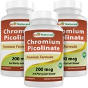 Kromium Terbaik Chromium Picolinate 200 mcg 240 Tablet (240 Cacah (Paket 3))