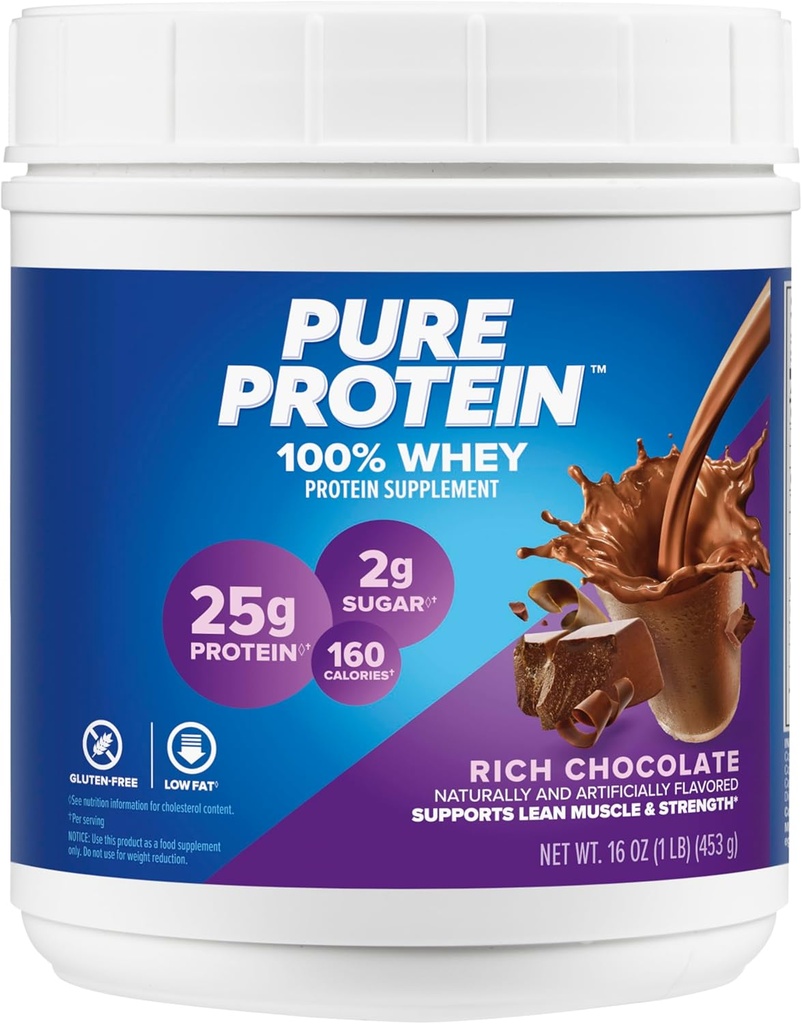 Murni Protein Bars, Protein Tinggi, Nutrisi Makanan untuk Mendukung Energi, Gula Rendah, Gluten Bebas, Chocolate Peanut Butter, 1.76oz, Paket 4