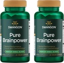 Swanson Pure Brainpower Health Health Cognitive Memory Focus Dukung Brain- Derived Neurophic Factor (BDNF) Herbal Suplemen (Ginkgo Biloba, Bacopa Monnieri) 60 Veggie Capsules (Veg Capsules) (2 Paket)