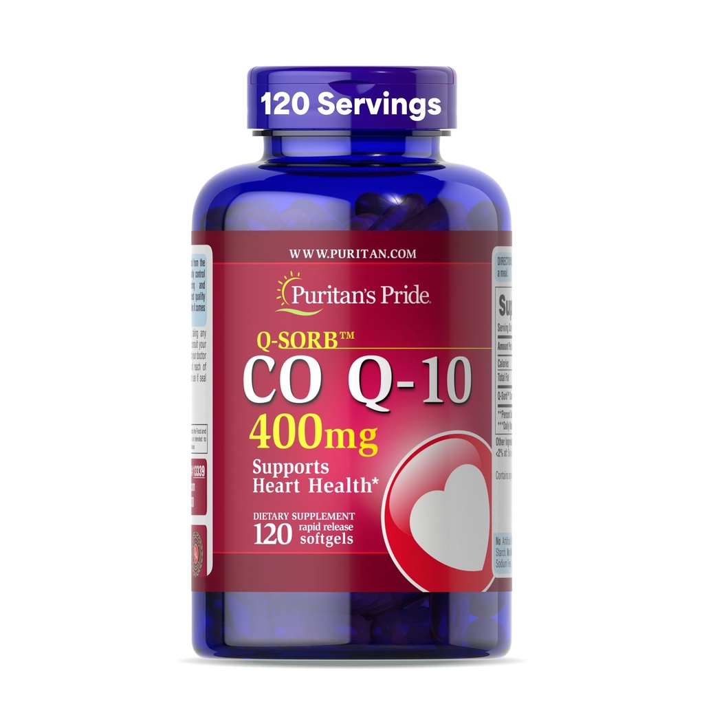 Koenzim Pride Puritan CoQ10, Tambahan Dietary untuk Kesehatan Jantung, Tekanan Darah, Kesehatan Oral Gum, dan Dukungan Penuaan Sehat, 120 Hari Supply, Rapid Lepaskan Softgels