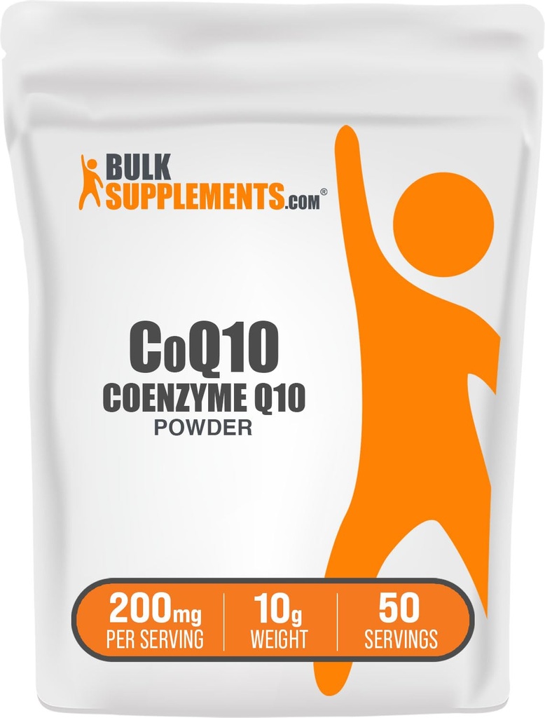 BulkSuplements.com Coenzim Q10 Powder - Koenzim Q10 200mg Suplemen, Suplemen Nuteronasional - Gluten Bebas, 200mg per Serving, 10g (0.35 oz) (Paket 1)