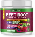 Beet Root Nitric Oxide Powder Supplement - Organic Beetroot SuperFood Performance Booster for Circulation, Energy, Stamina, Blood Flow and Heart Health - Vegan, Non-GMO - Berry Flavor - 30 Servings