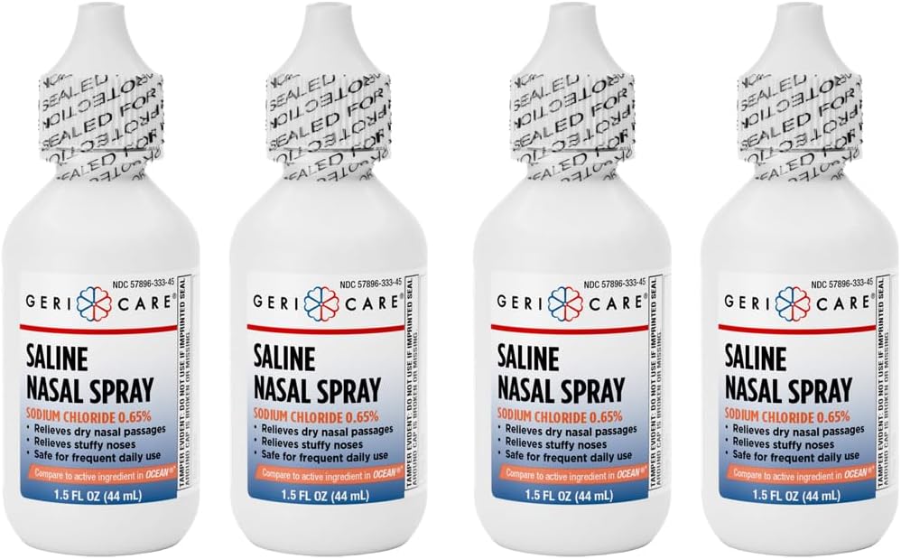 Salon Nasal GeriCare Spray 1.5 FL OZ Moisturizing Sodium Chloride 0.65% (Pack of 4)